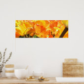Oranje en gele Tulpen sluiten Poster (Keuken)