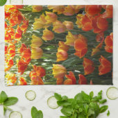 Oranje en gele tulpen theedoek (Gevouwen)