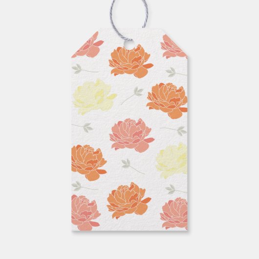 Oranje en gele volken Quinceanera Partij Cadeaulabel (Achterkant)