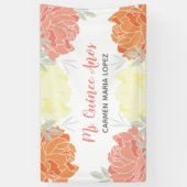 Oranje en gele volken Quinceanera Partij Spandoek (Verticaal)