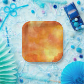 Oranje en gele waterverf, bedrukt bord (Feest)