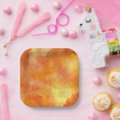 Oranje en gele waterverf, bedrukt bord (Feest)