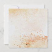 Oranje en gele waterverf bloemenblanco bruiloft feestdagenkaart (Achterkant)