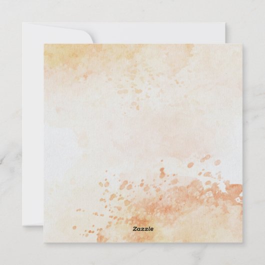 Oranje en gele waterverf bloemenblanco bruiloft feestdagenkaart (Achterkant)