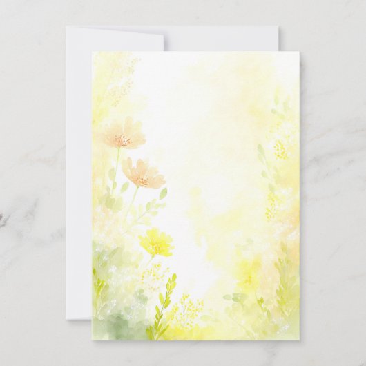 Oranje en gele waterverf bloemenblanco bruiloft kaart (Voorkant)