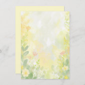 Oranje en gele waterverf bloemenblanco bruiloft kaart (Voorkant / Achterkant)