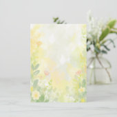 Oranje en gele waterverf bloemenblanco bruiloft kaart (Staand voorkant)