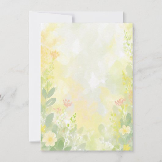 Oranje en gele waterverf bloemenblanco bruiloft kaart (Voorkant)