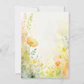 Oranje en gele waterverf bloemenblanco bruiloft kaart (Voorkant)