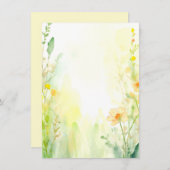 Oranje en gele waterverf bloemige blanco bruiloft kaart (Voorkant / Achterkant)