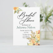 Oranje en gele waterverf florale  kaart (Staand voorkant)