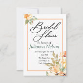 Oranje en gele waterverf florale  kaart (Voorkant)