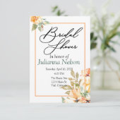 Oranje en gele waterverf florale  kaart (Staand voorkant)