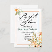 Oranje en gele waterverf florale  kaart (Voorkant / Achterkant)