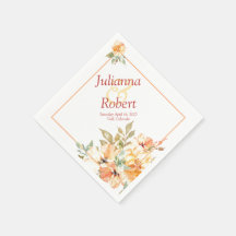 Oranje en gele waterverf florale luiers