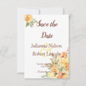 Oranje en gele waterverf florale oplossing behalve kaart (Voorkant)