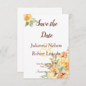 Oranje en gele waterverf florale oplossing behalve kaart (Voorkant / Achterkant)