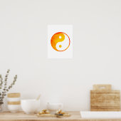 Oranje en gele Waterverf van Yin Yang Chinees Poster (Keuken)