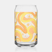 Oranje en gele wervelingen met Stippen Blikvorm Glas (Achterkant)