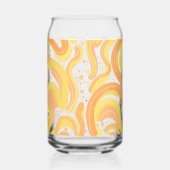 Oranje en gele wervelingen met Stippen Blikvorm Glas (Links)