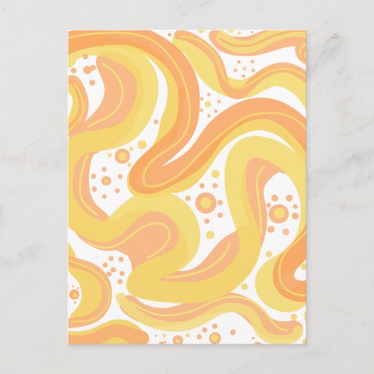 Oranje en gele wervelingen met Stippen Briefkaart (Voorkant)
