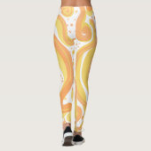 Oranje en gele wervelingen met Stippen Leggings (Achterkant)