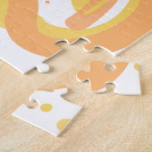 Oranje en gele wervelingen met Stippen Legpuzzel (Zijkant)