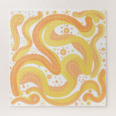 Oranje en gele wervelingen met Stippen Legpuzzel (Verticaal)