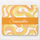 Oranje en gele wervelingen met Stippen Muismat (Voorkant)