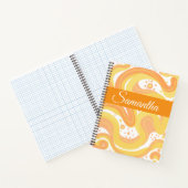 Oranje en gele wervelingen met Stippen Notitieboek (Binnen)