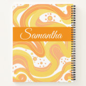 Oranje en gele wervelingen met Stippen Notitieboek (Achterkant)