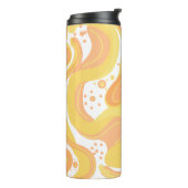 Oranje en gele wervelingen met Stippen Thermosbeker (Gedraaid links)