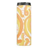 Oranje en gele wervelingen met Stippen Thermosbeker (Achterkant)