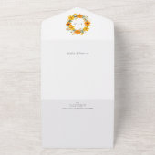 Oranje en Gele Wilde Bloemen Krans Bruiloft All In One Uitnodiging (Buitenkant)