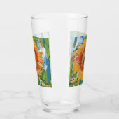 Oranje en gele zonnebloem Glasbeker Glas (Links)