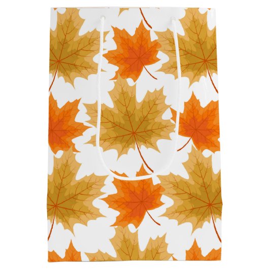 ORANJE EN GOLD AUTUMN VERLATEN MEDIUM CADEAUZAKJE (Achterkant)