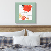 Oranje en goudbladeren geven Bedankt Canvas (Insitu (Slaapkamer))