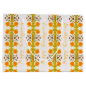 Oranje en gouden Gelukkig Thanksgiving Groot Cadeauzakje (Achterkant)