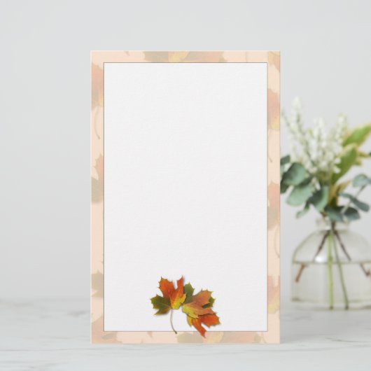 Oranje en gouden herfst briefpapier (Staand voorkant)