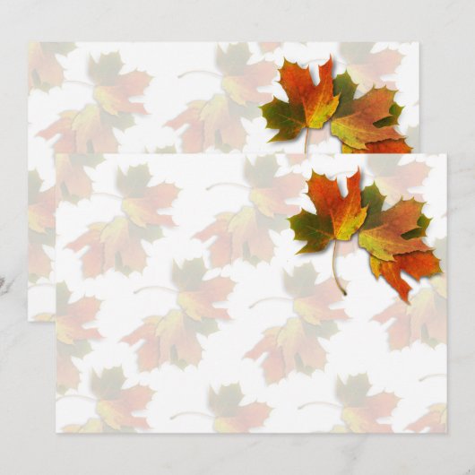 Oranje en gouden herfst kaart (Voorkant / Achterkant)