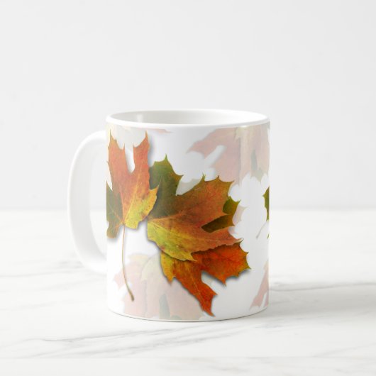 Oranje en gouden herfst koffiemok (Voorkant links)