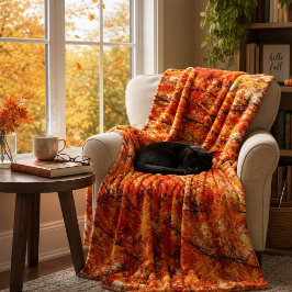 Oranje en gouden herfst laat vlootsluiken fleece deken