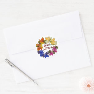 Oranje en gouden herfst ronde sticker
