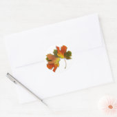 Oranje en gouden herfst ronde sticker (Envelop)