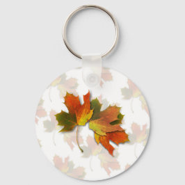 Oranje en gouden herfst sleutelhanger