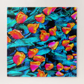 Oranje en gouden kunstTulpen Legpuzzel (Horizontaal)