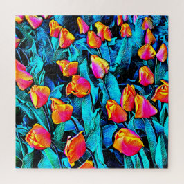 Oranje en gouden kunstTulpen Legpuzzel