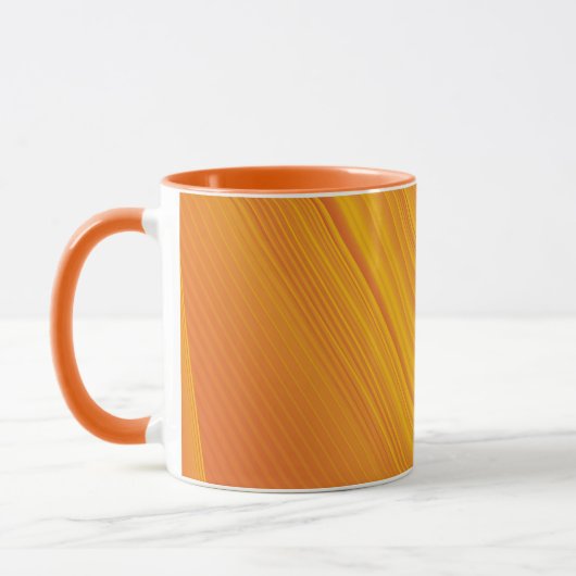 Oranje en goudgeel verloopdesign mok (Links)