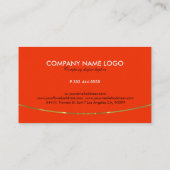 Oranje en goudmatig geometrisch ontwerp visitekaartje (Achterkant)