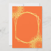 oranje en goudpacock Indian Wedding Invitation Kaart (Achterkant)